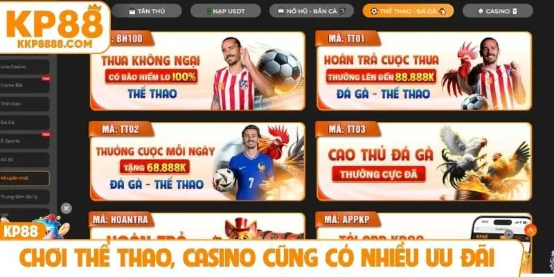 Chơi thể thao, casino cũng có nhiều ưu đãi