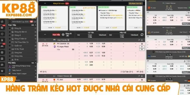 Hàng trăm kèo HOT được nhà cái cung cấp