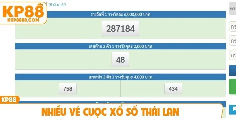 Nhiều vé cược xổ số Thái Lan